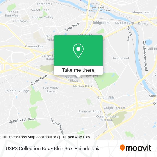 Mapa de USPS Collection Box - Blue Box