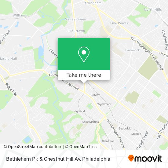 Mapa de Bethlehem Pk & Chestnut Hill Av