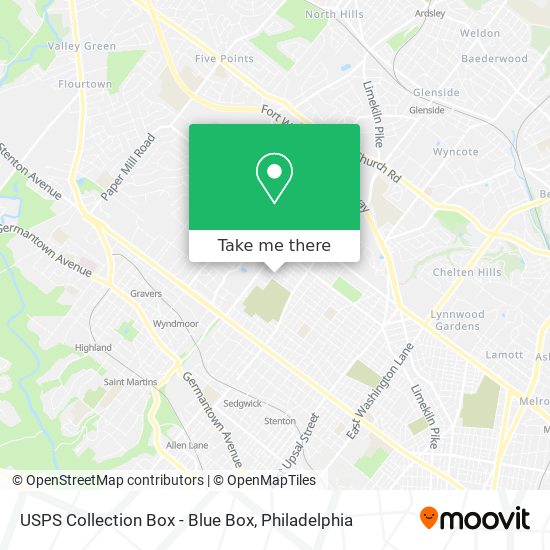 Mapa de USPS Collection Box - Blue Box