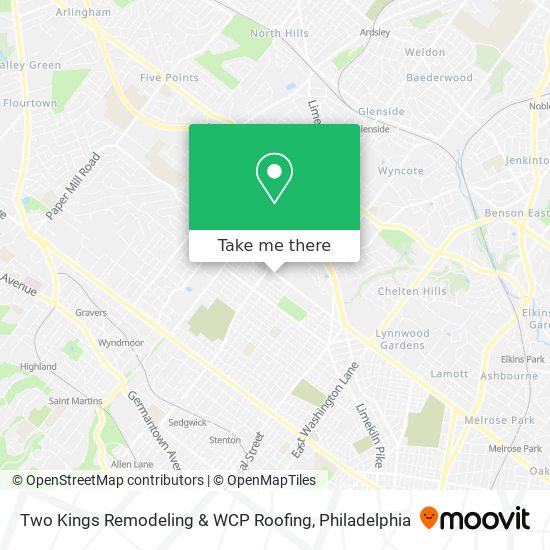 Two Kings Remodeling & WCP Roofing map