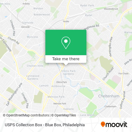 USPS Collection Box - Blue Box map