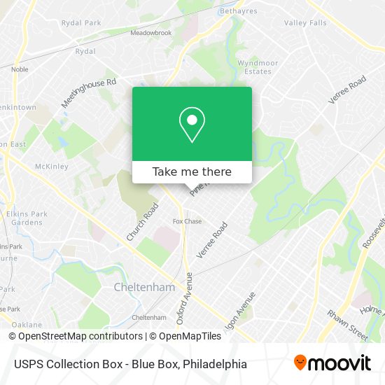 USPS Collection Box - Blue Box map