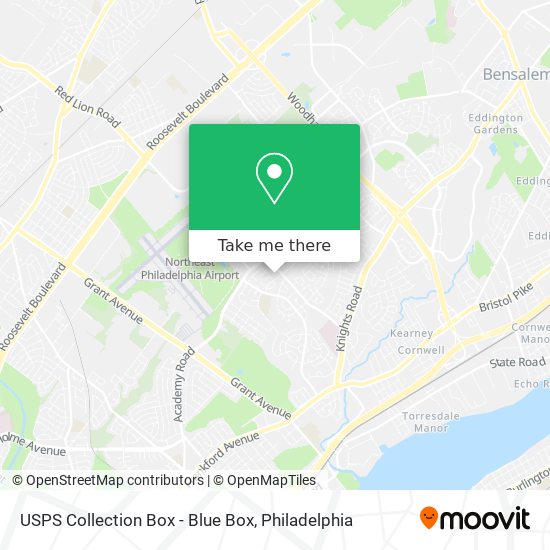 Mapa de USPS Collection Box - Blue Box