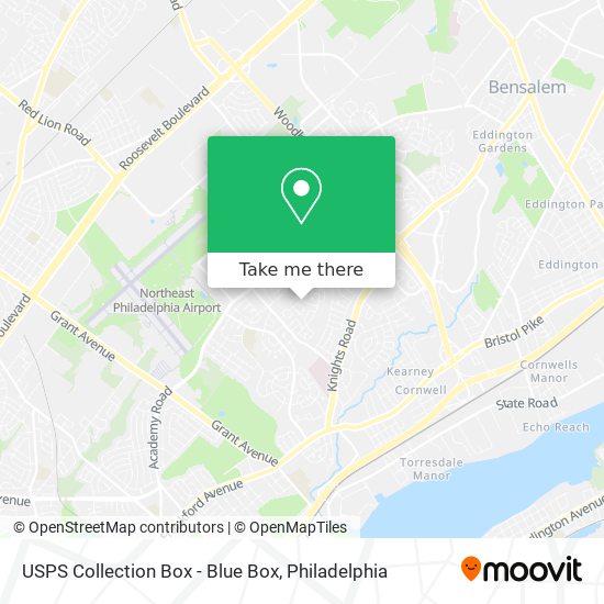 Mapa de USPS Collection Box - Blue Box