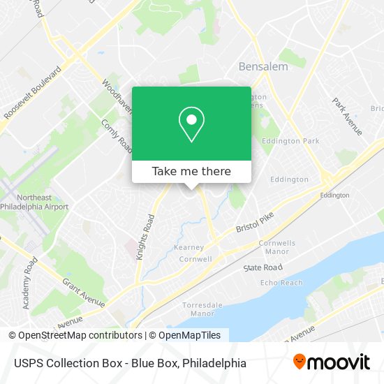 Mapa de USPS Collection Box - Blue Box