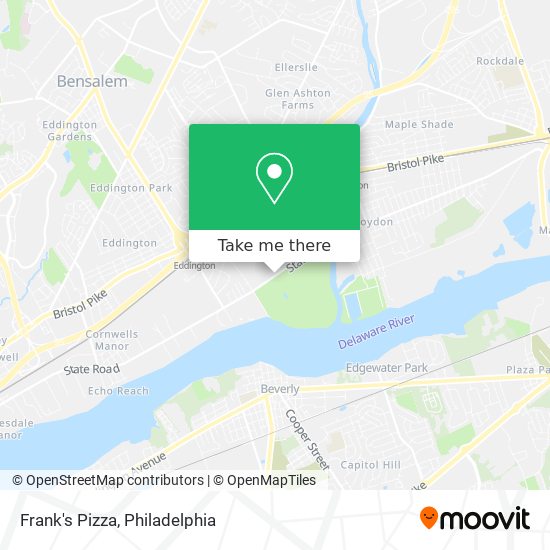 Frank's Pizza map