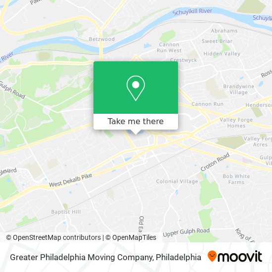 Greater Philadelphia Moving Company map