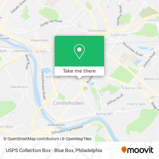 Mapa de USPS Collection Box - Blue Box