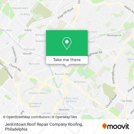 Mapa de Jenkintown Roof Repair Company Roofing