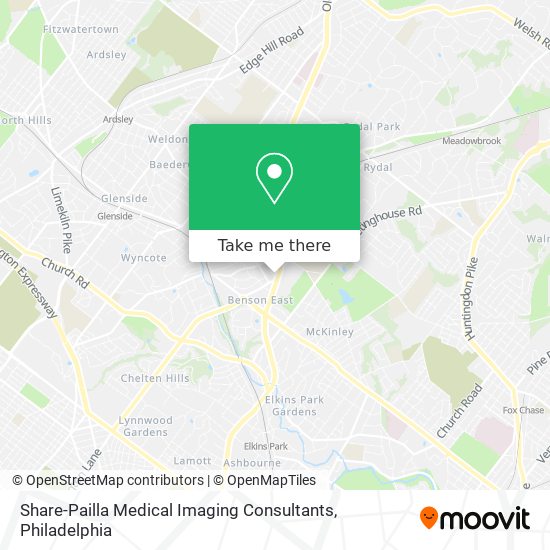 Mapa de Share-Pailla Medical Imaging Consultants