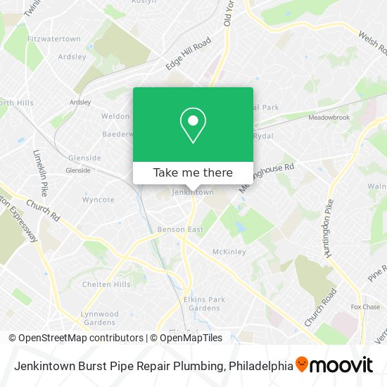 Jenkintown Burst Pipe Repair Plumbing map