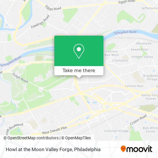 Howl at the Moon Valley Forge map