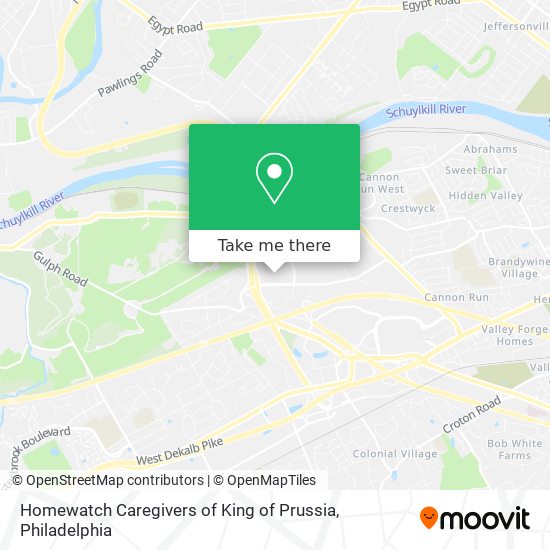 Homewatch Caregivers of King of Prussia map