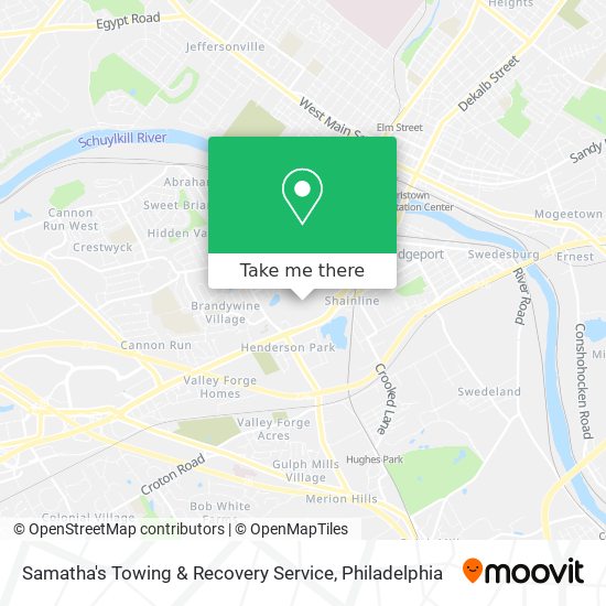 Samatha's Towing & Recovery Service map