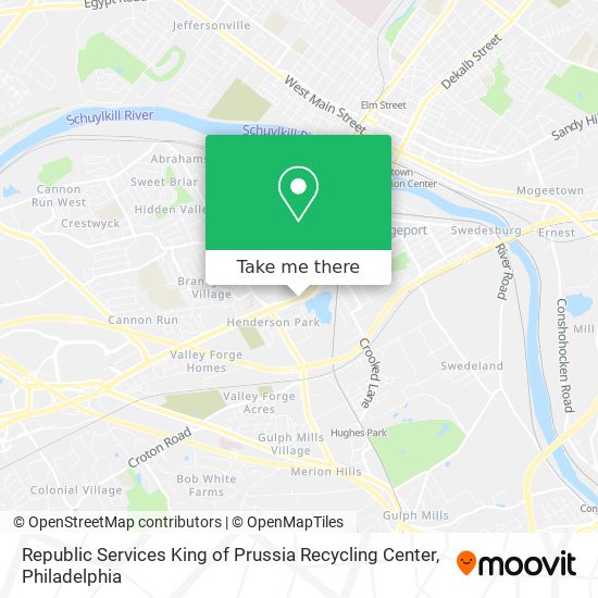 Republic Services King of Prussia Recycling Center map