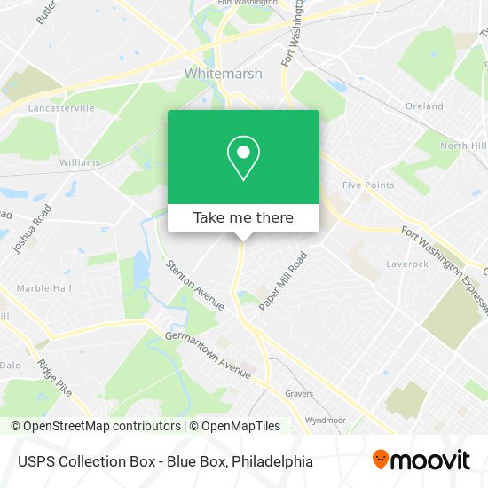 Mapa de USPS Collection Box - Blue Box