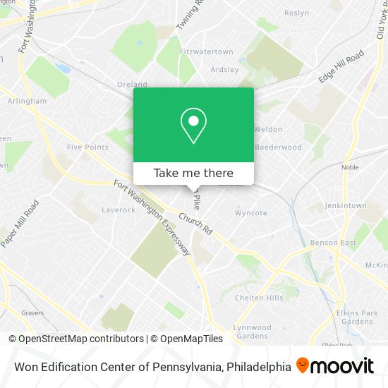 Won Edification Center of Pennsylvania map