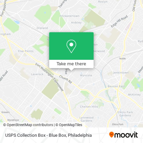 USPS Collection Box - Blue Box map