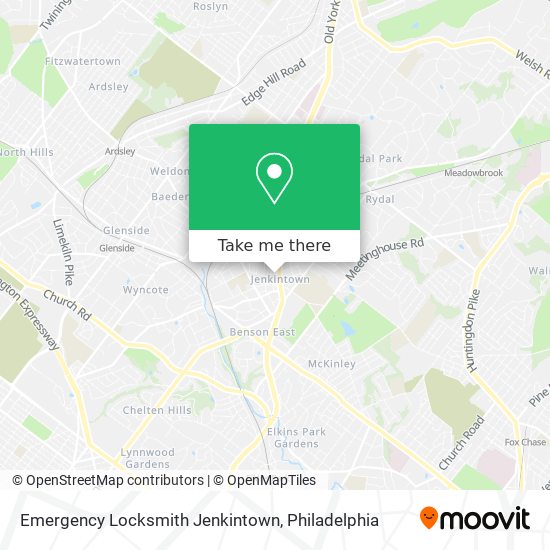 Mapa de Emergency Locksmith Jenkintown