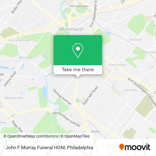 John F Murray Funeral HOM map