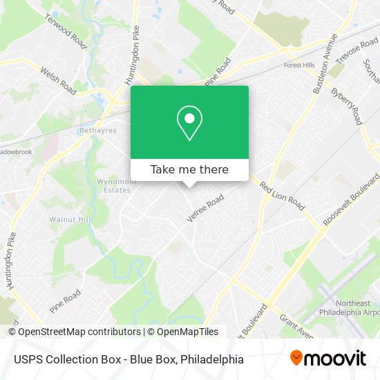 USPS Collection Box - Blue Box map