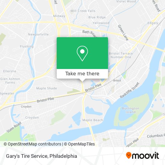 Gary's Tire Service map