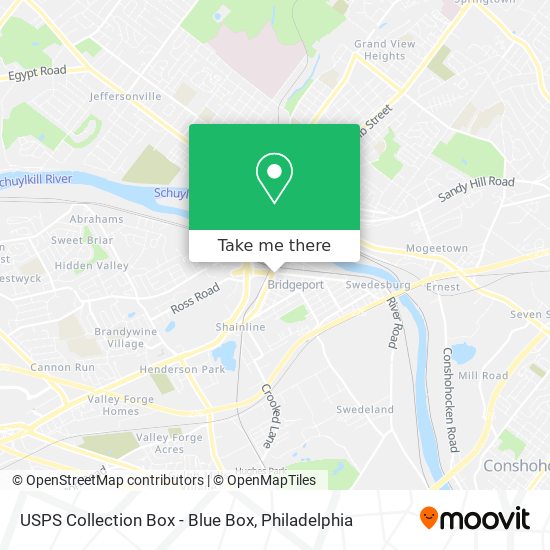 Mapa de USPS Collection Box - Blue Box