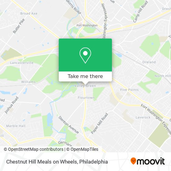 Chestnut Hill Meals on Wheels map