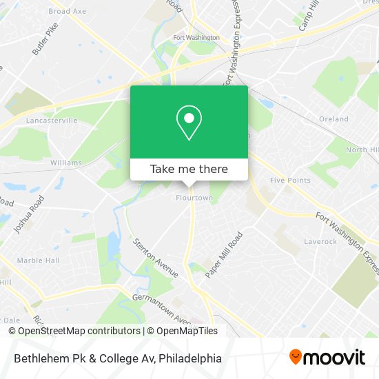 Bethlehem Pk & College Av map