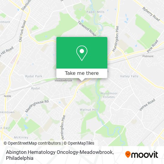 Mapa de Abington Hematology Oncology-Meadowbrook