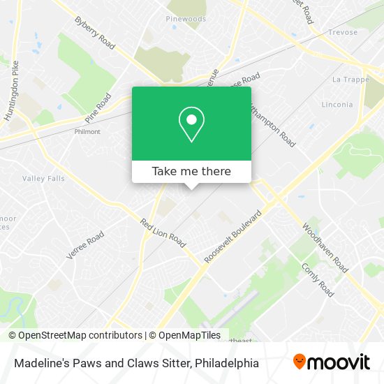 Madeline's Paws and Claws Sitter map
