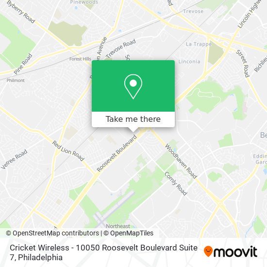 Mapa de Cricket Wireless - 10050 Roosevelt Boulevard Suite 7