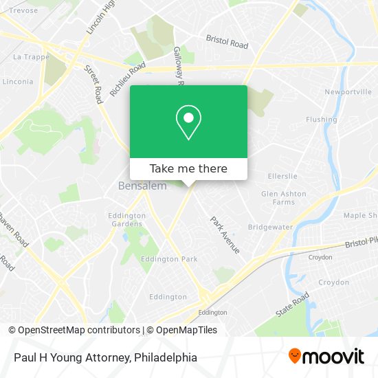 Paul H Young Attorney map