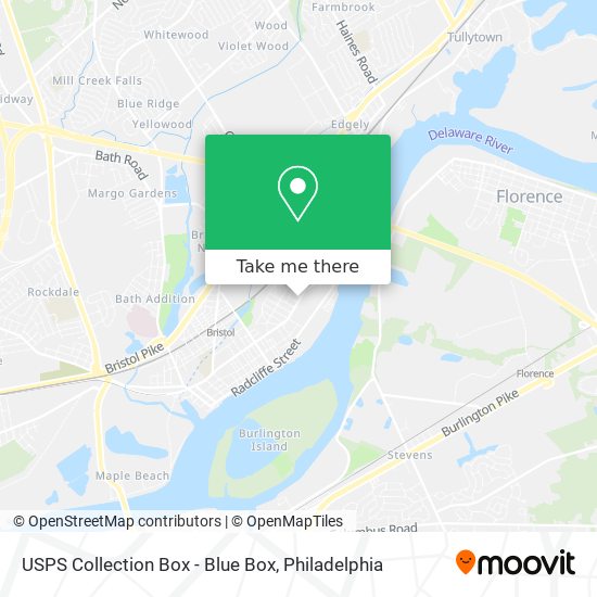 Mapa de USPS Collection Box - Blue Box