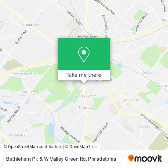 Bethlehem Pk & W Valley Green Rd map