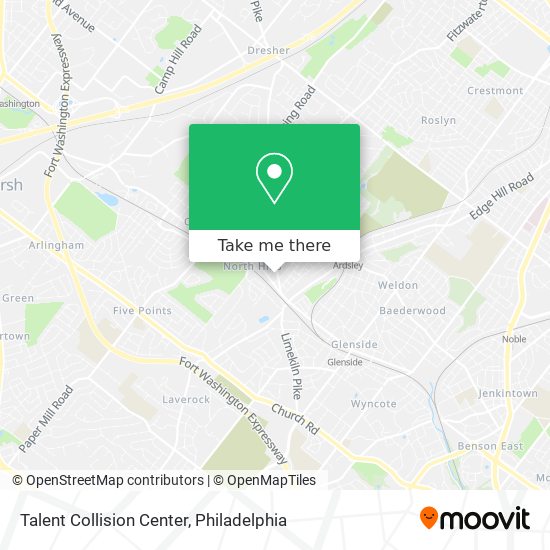 Talent Collision Center map