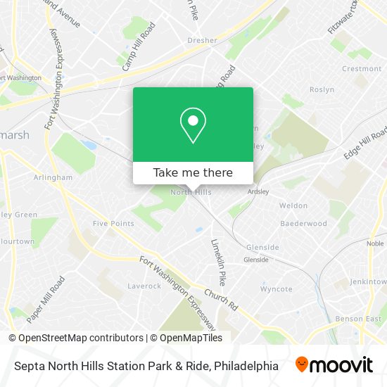 Septa North Hills Station Park & Ride map