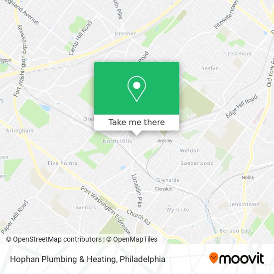 Mapa de Hophan Plumbing & Heating