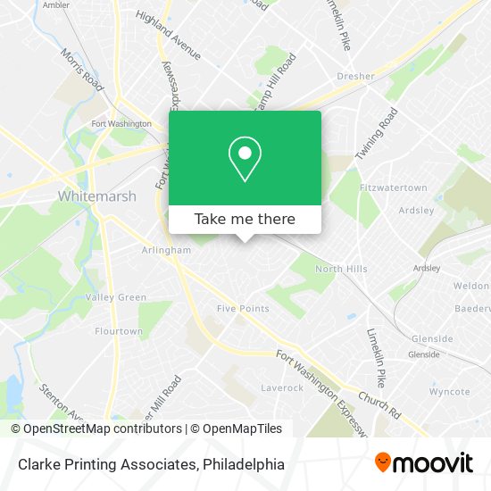 Clarke Printing Associates map