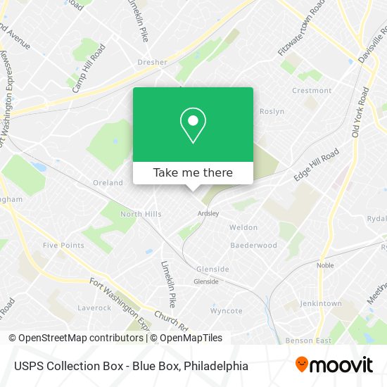 Mapa de USPS Collection Box - Blue Box