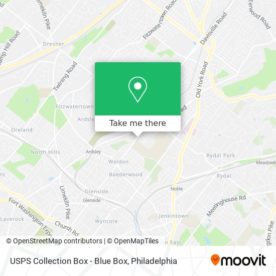 USPS Collection Box - Blue Box map