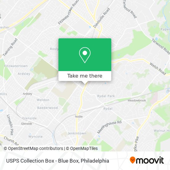 Mapa de USPS Collection Box - Blue Box