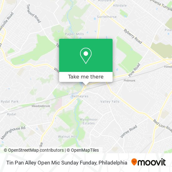 Mapa de Tin Pan Alley Open Mic Sunday Funday