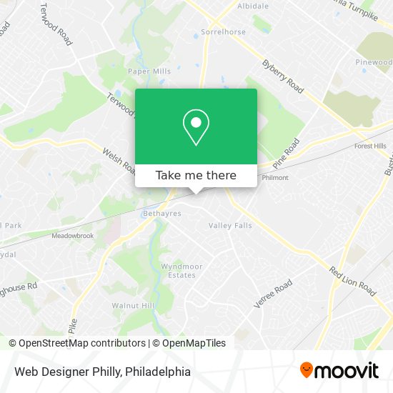 Mapa de Web Designer Philly