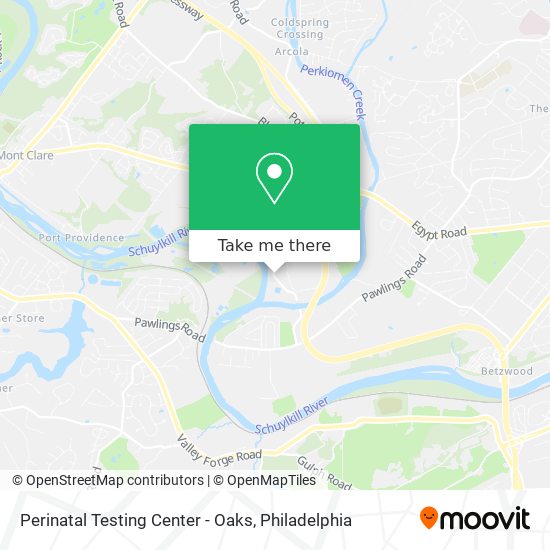 Perinatal Testing Center - Oaks map