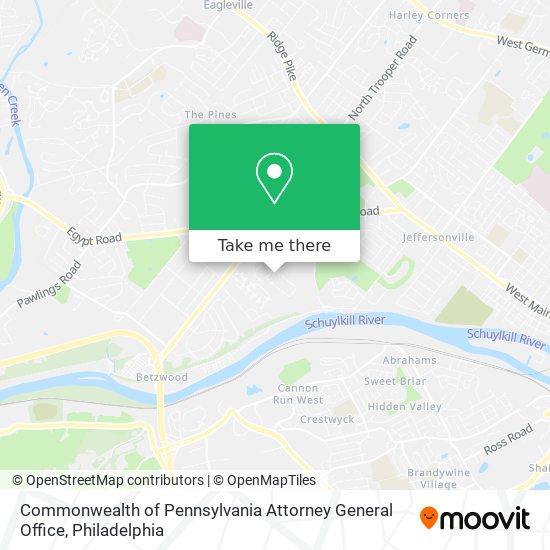 Commonwealth of Pennsylvania Attorney General Office map