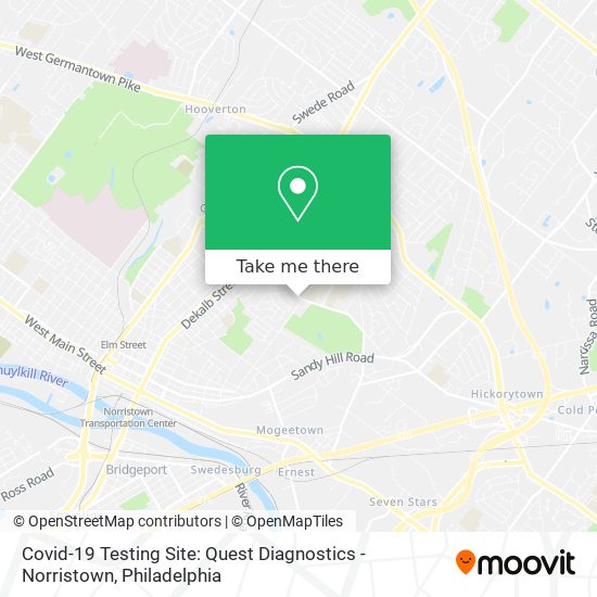 Mapa de Covid-19 Testing Site: Quest Diagnostics - Norristown