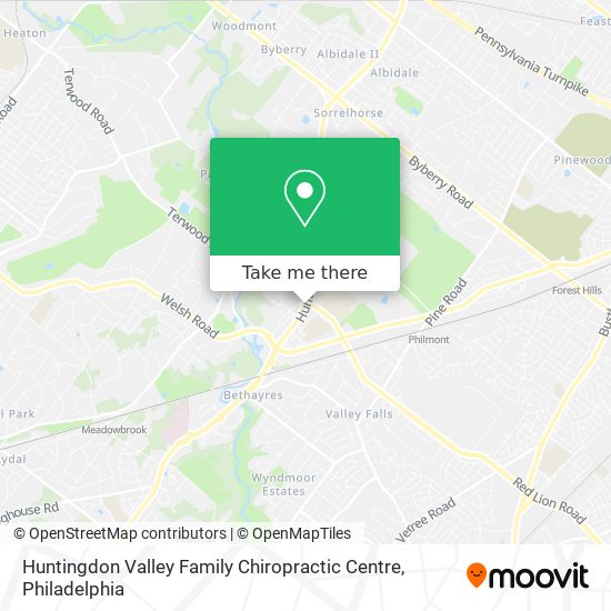 Huntingdon Valley Family Chiropractic Centre map