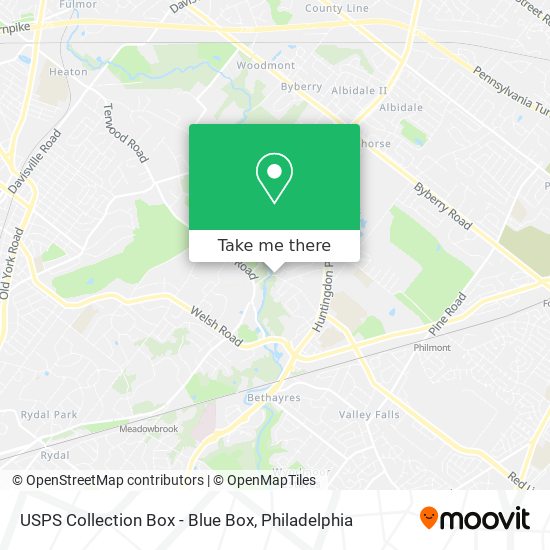 USPS Collection Box - Blue Box map