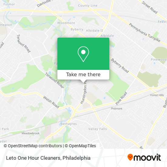 Leto One Hour Cleaners map